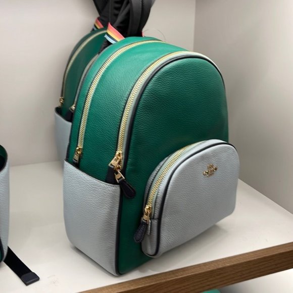 Coach Handbags - Coach c2797 Court Backpack In Colorblock Green / Light Teal Multi